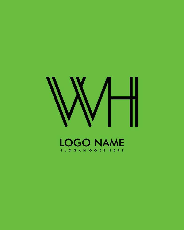 WH Initial minimalist modern abstract logo vector
