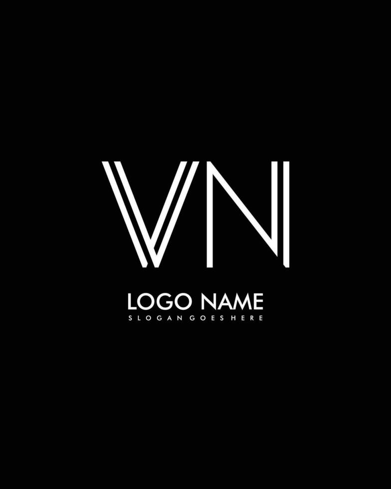 vn inicial minimalista moderno resumen logo vector