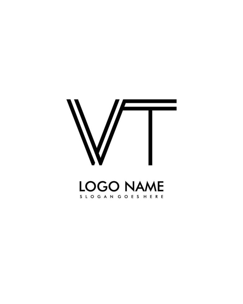 VT Initial minimalist modern abstract logo vector