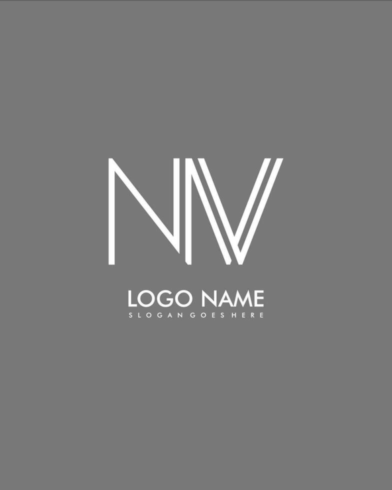 NV Initial minimalist modern abstract logo vector