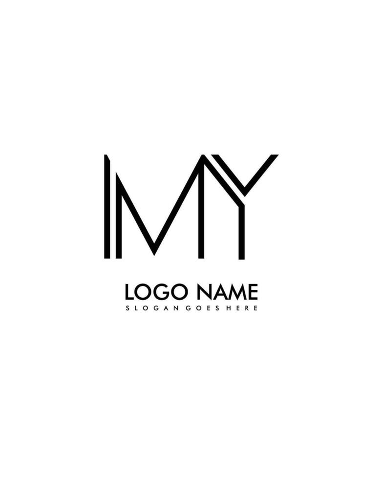 MY Initial minimalist modern abstract logo vector