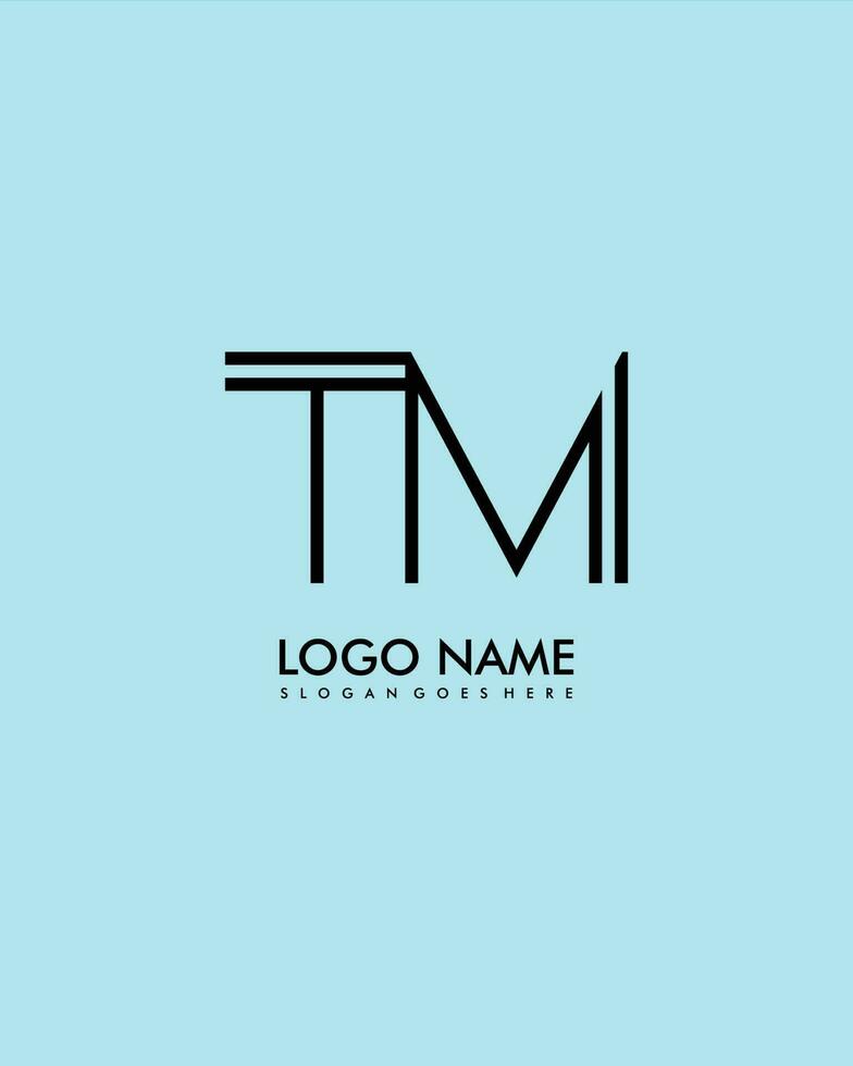 tm inicial minimalista moderno resumen logo vector