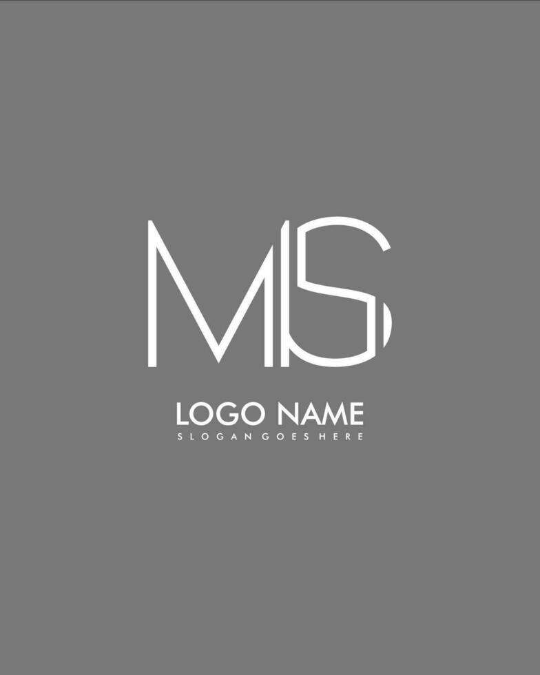 MS Initial minimalist modern abstract logo vector