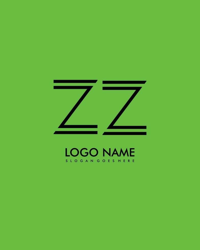 ZZ Initial minimalist modern abstract logo vector