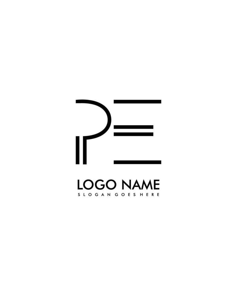 PE Initial minimalist modern abstract logo vector