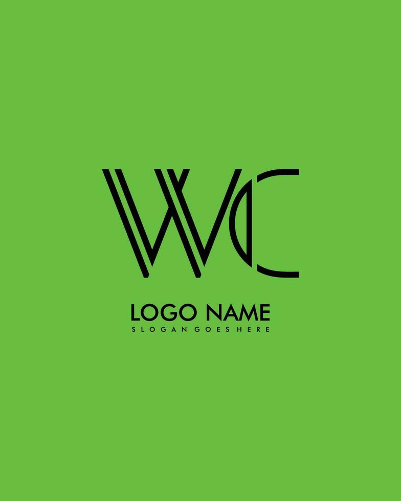 WC Initial minimalist modern abstract logo vector