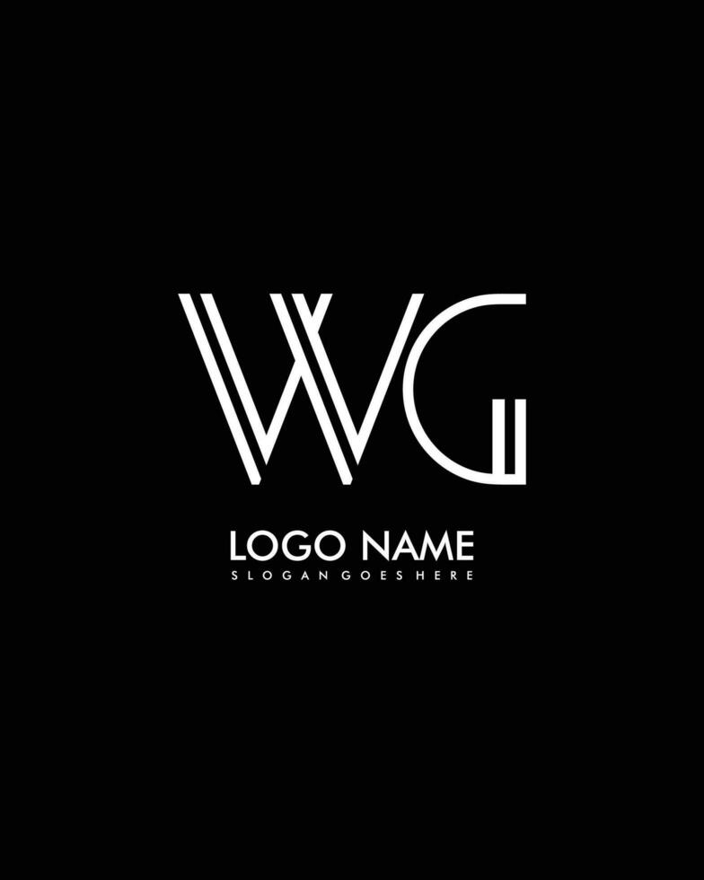 WG Initial minimalist modern abstract logo vector