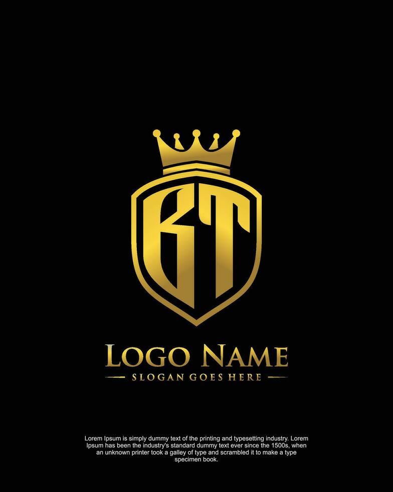initial BT letter with shield style logo template vector