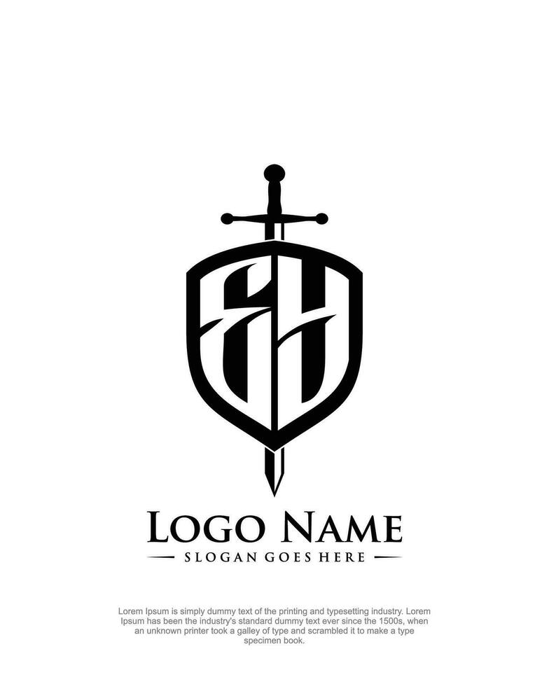 initial EY letter with shield style logo template vector