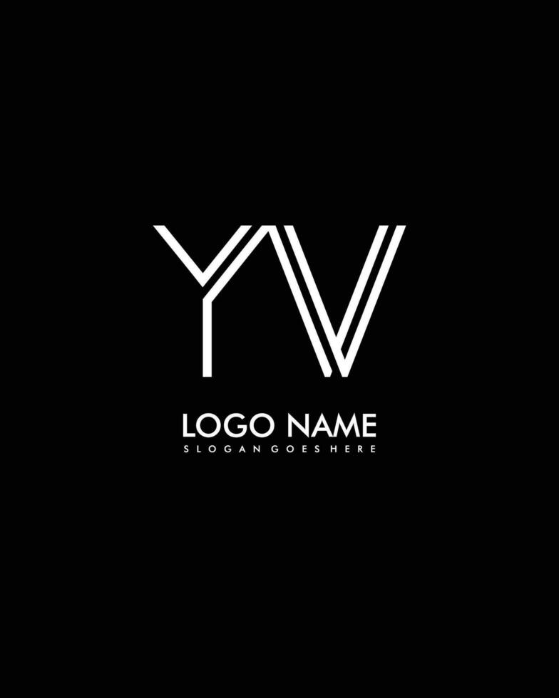 YV Initial minimalist modern abstract logo vector