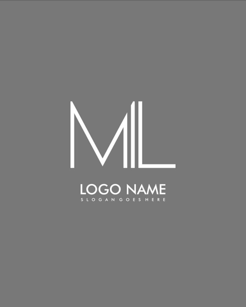 ml inicial minimalista moderno resumen logo vector