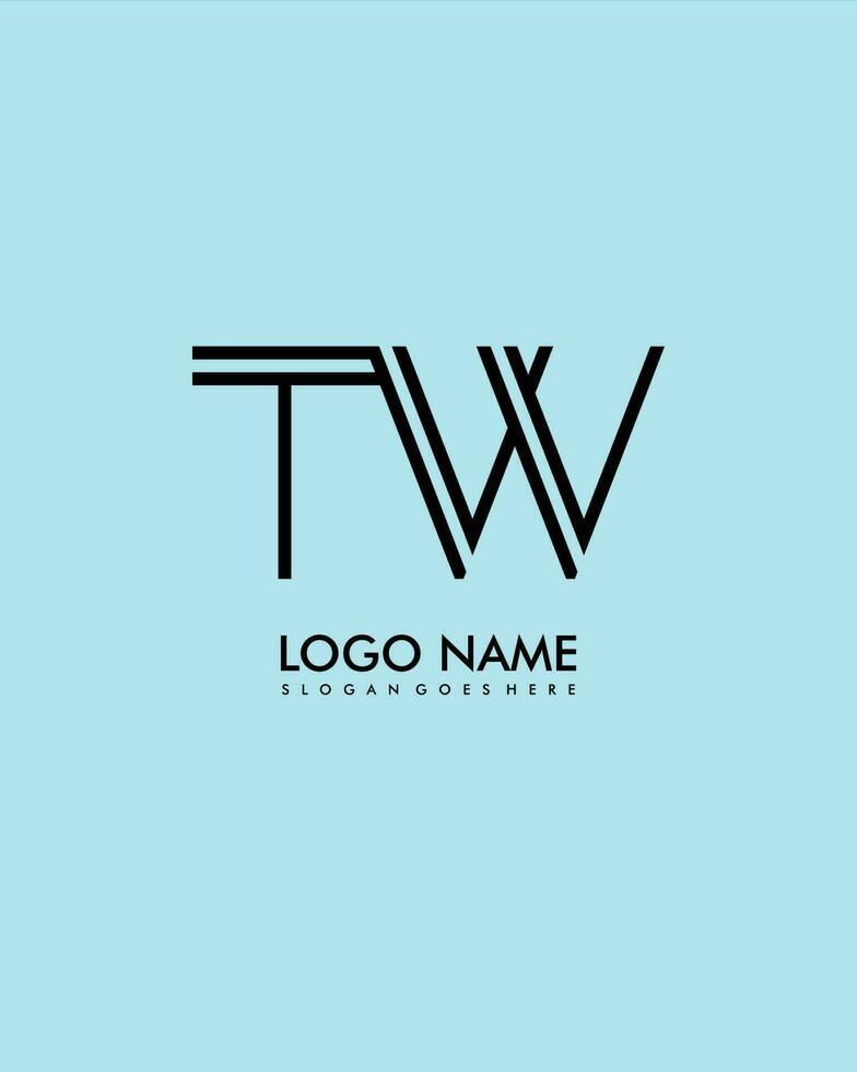 TW Initial minimalist modern abstract logo vector