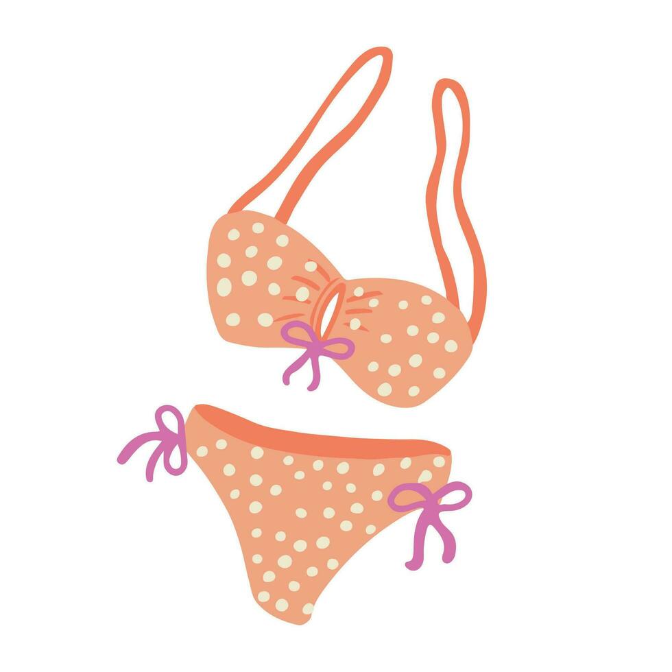 Trendy bikini isolated vector clipart. Summer swimsuit illustration