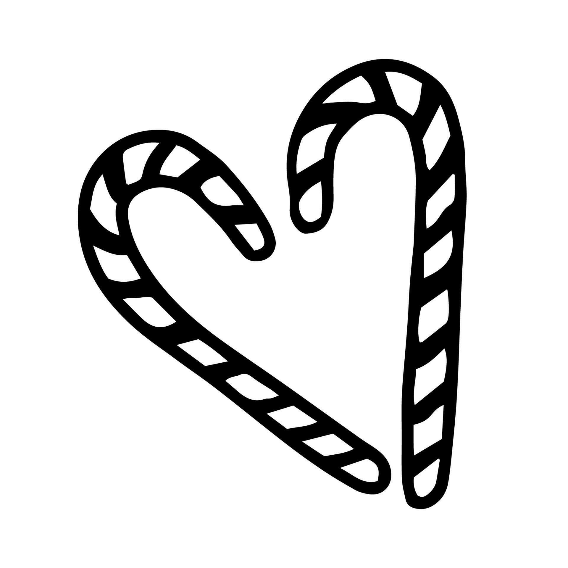 Hand drawn outline illustration of candy cane heart. 24665976 Vector