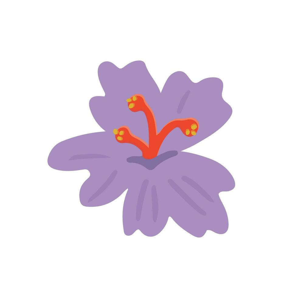 Violeta resumen flor vector clipart. dibujado a mano verano de moda tropical flor ilustración