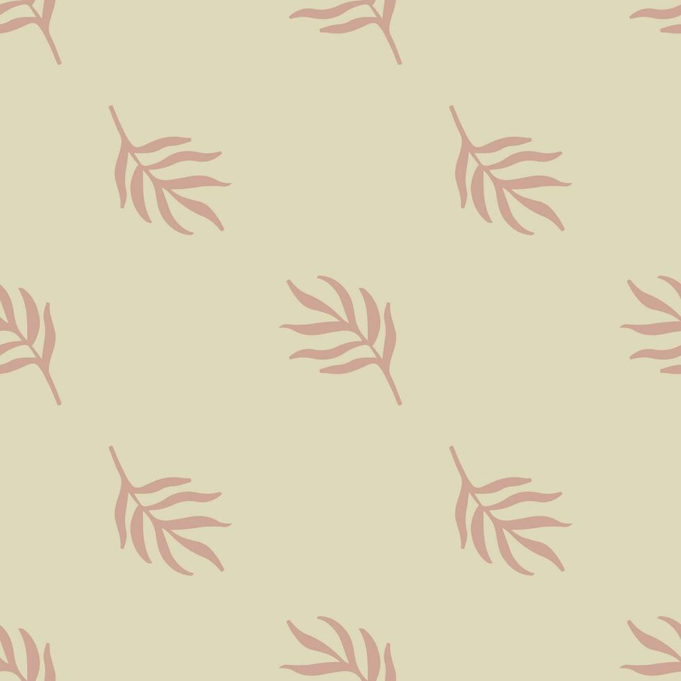 Simple boho vector seamless pattern with palm leaf. Tropical summer background. Retro trendy beach design for cover, cases, wallpaper, prints, wrapping, textile