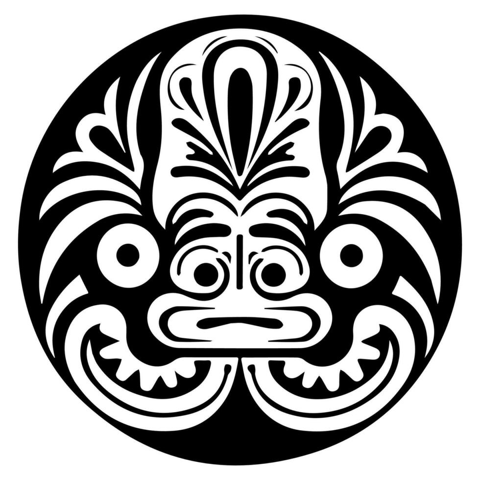 Polynesian elements, icon, glyph, vector, isolate, silhouette, totem, tattoo vector