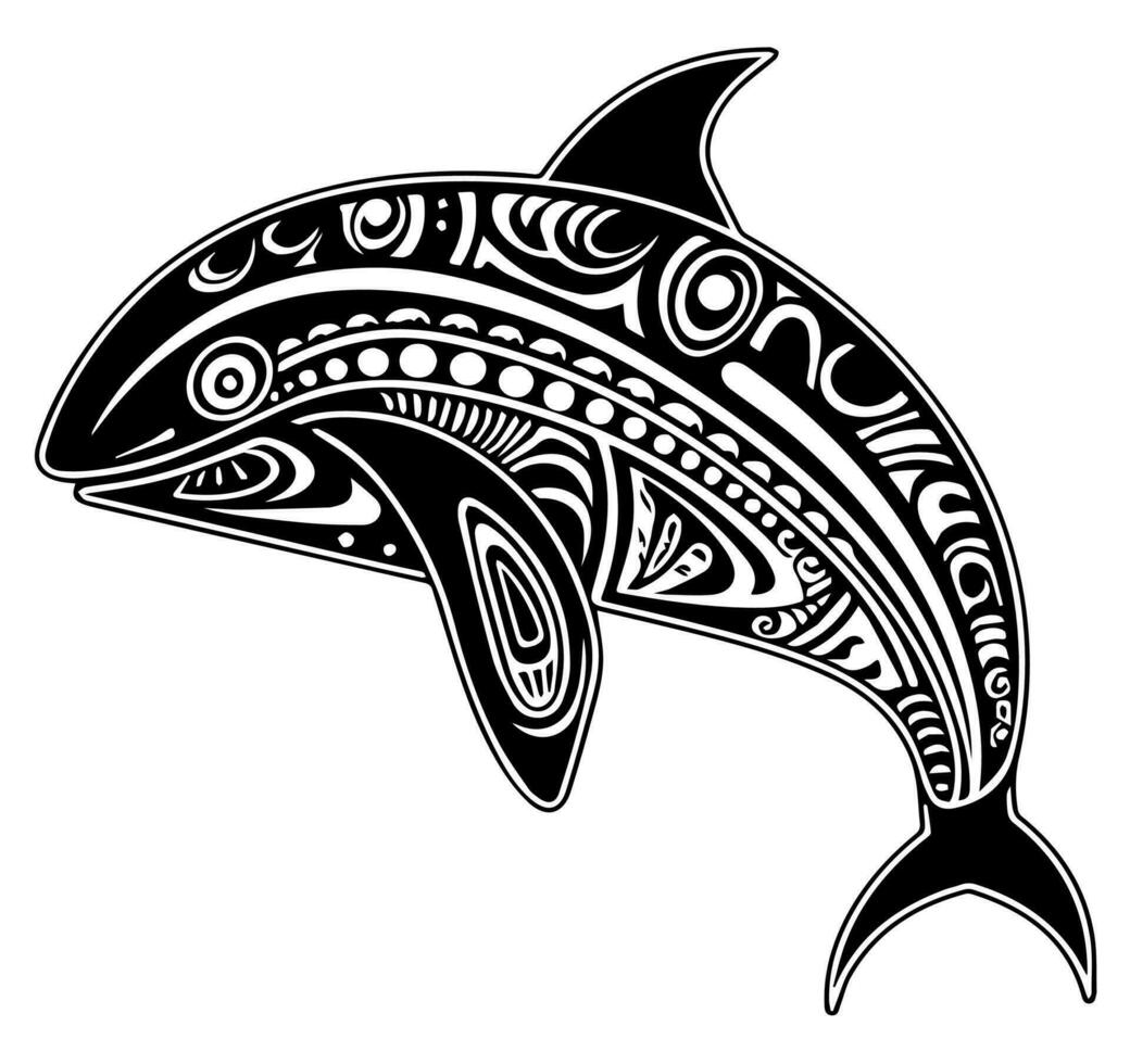 set of Polynesian elements, icon, glyph, vector, isolate, silhouette, totem, tattoo vector