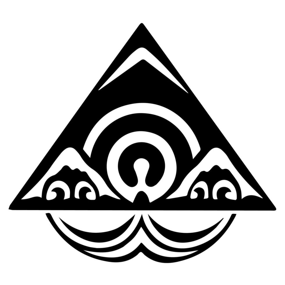 Polynesian elements, icon, glyph, vector, isolate, silhouette, totem, tattoo vector