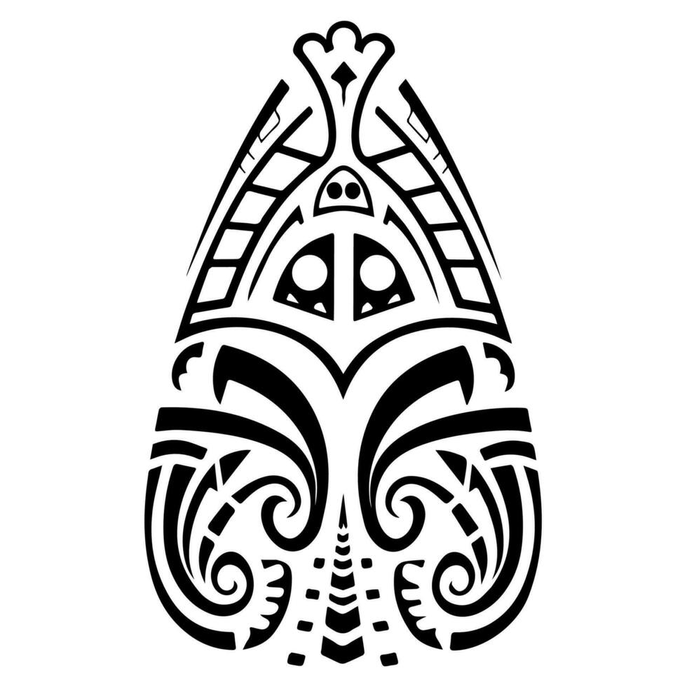 Polynesian elements, icon, glyph, vector, isolate, silhouette, totem, tattoo vector
