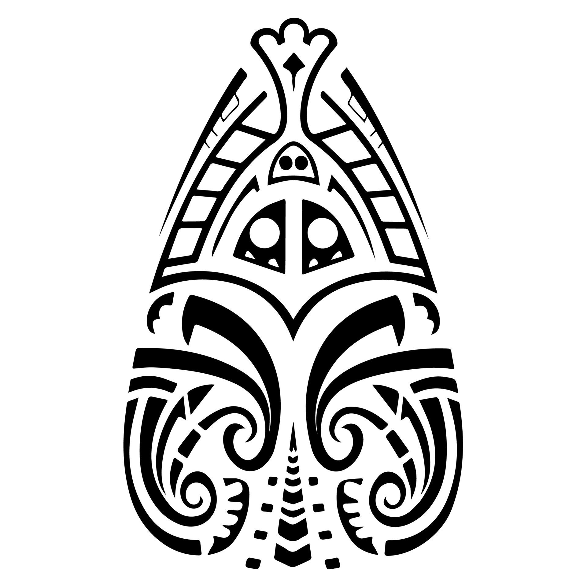 Polynesian elements, icon, glyph, vector, isolate, silhouette, totem ...