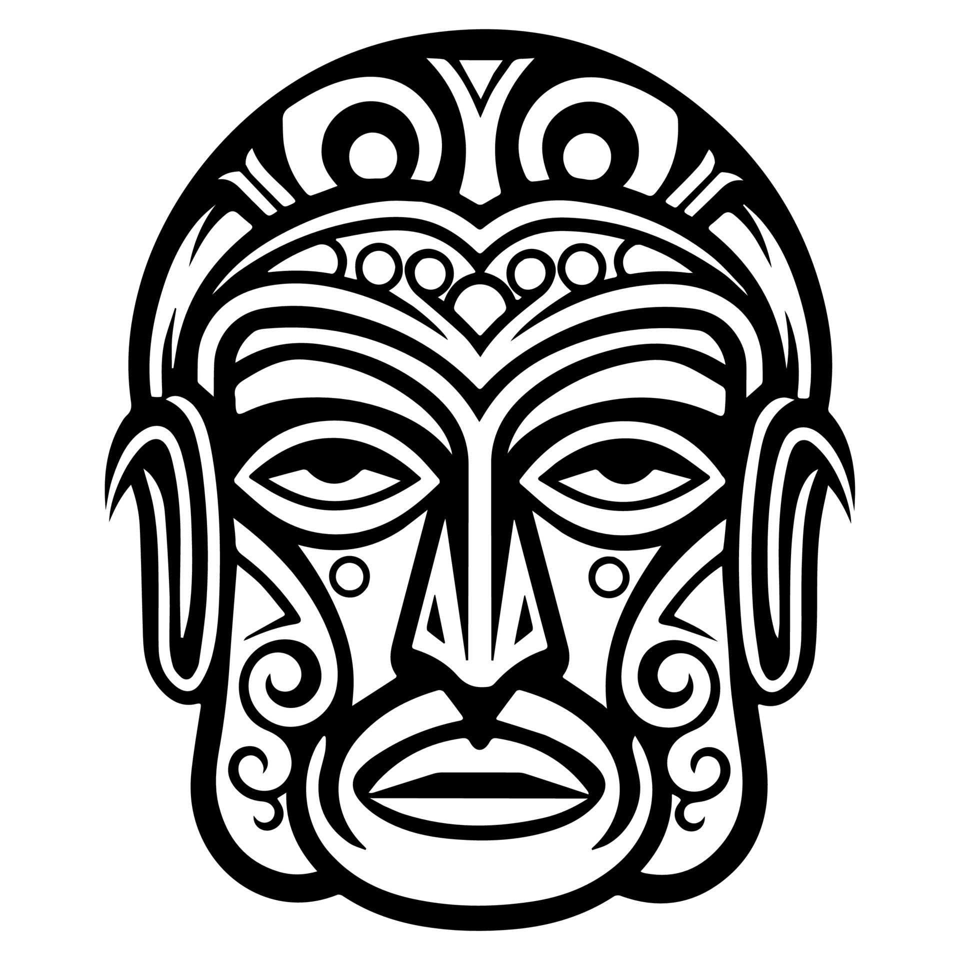 Polynesian elements, icon, glyph, vector, isolate, silhouette, totem ...