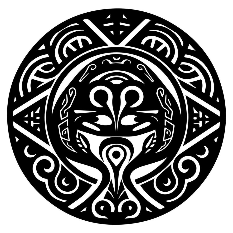 Polynesian elements, icon, glyph, vector, isolate, silhouette, totem, tattoo vector
