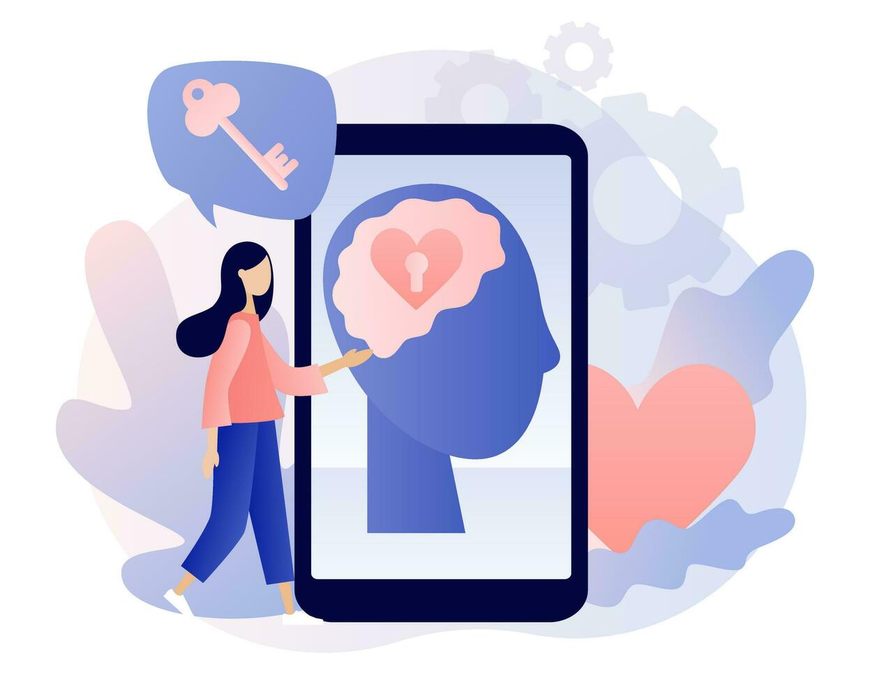 Emotional Intelligence. Empathy and emotional connection. Psychology and mental health concept. Communication skills. Modern flat cartoon style. Vector illustration on white background