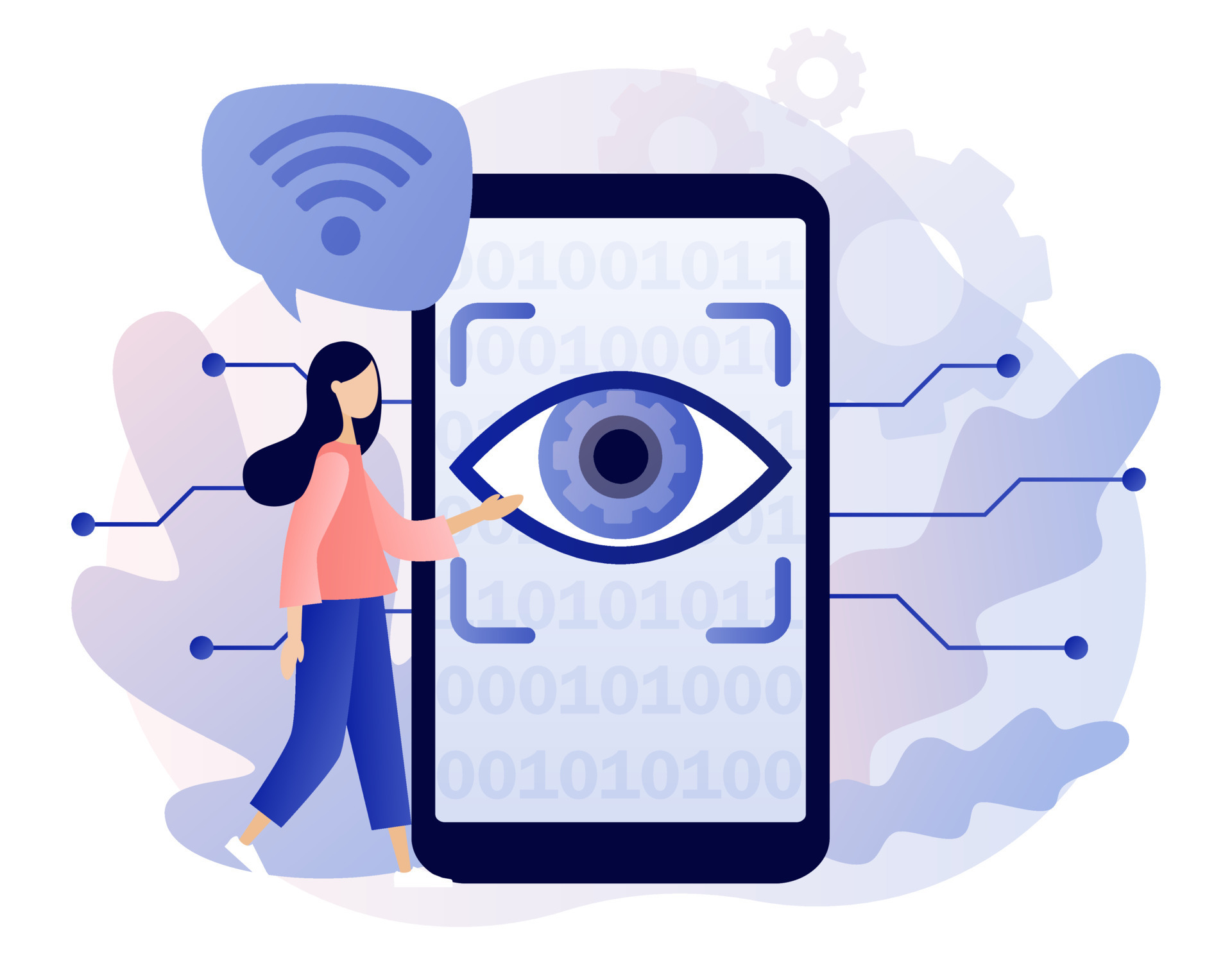 Computer vision. Neuro vision on smartphone screen. Artificial ...