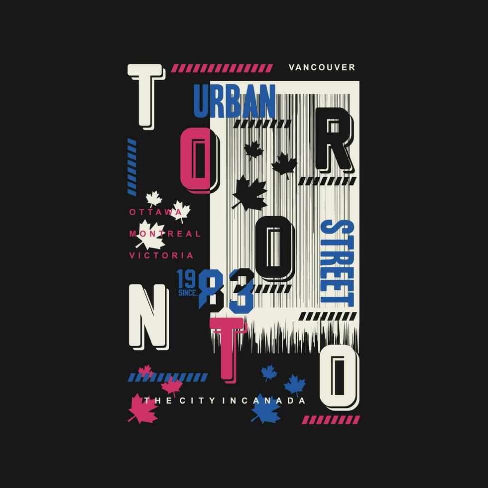 toronto canada lettering abstract, typography design vector, graphic illustration, for t shirt vector