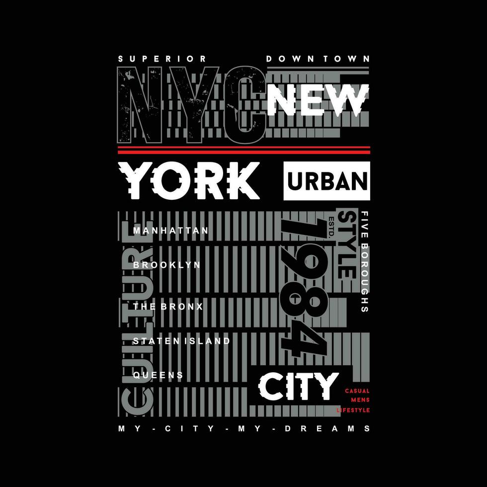 nuevo York ciudad urbano cultura gráfico, t camisa vector, ilustración, para frio casual de los hombres estilo vector