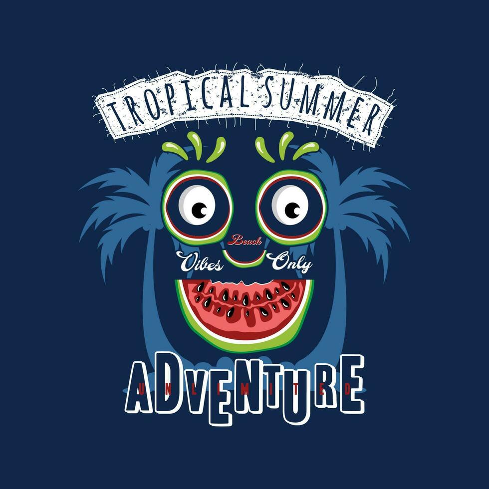 tropical summer graphic, typography vector, beach theme illustration, good for print t shirt and other use vector