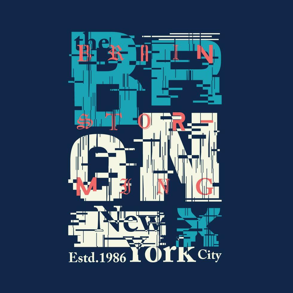 the bronx abstract graphic t shirt design, typography vector, illustration, casual style vector