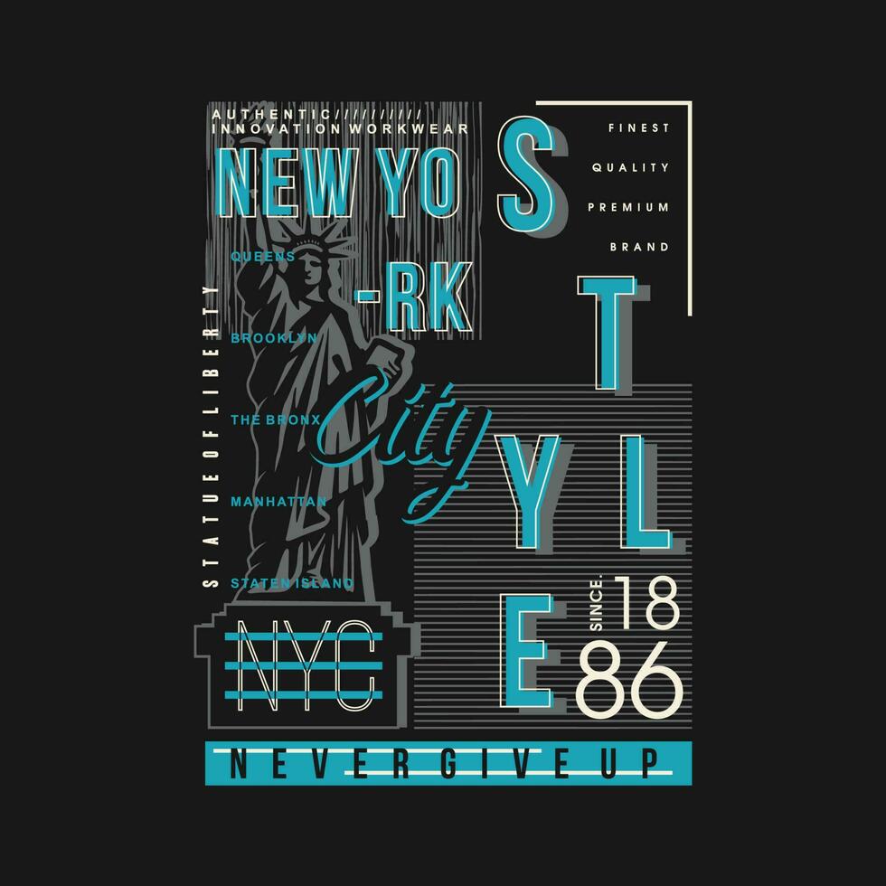 new york city style text frame graphic typography, vector t shirt design, illustration, good for casual active