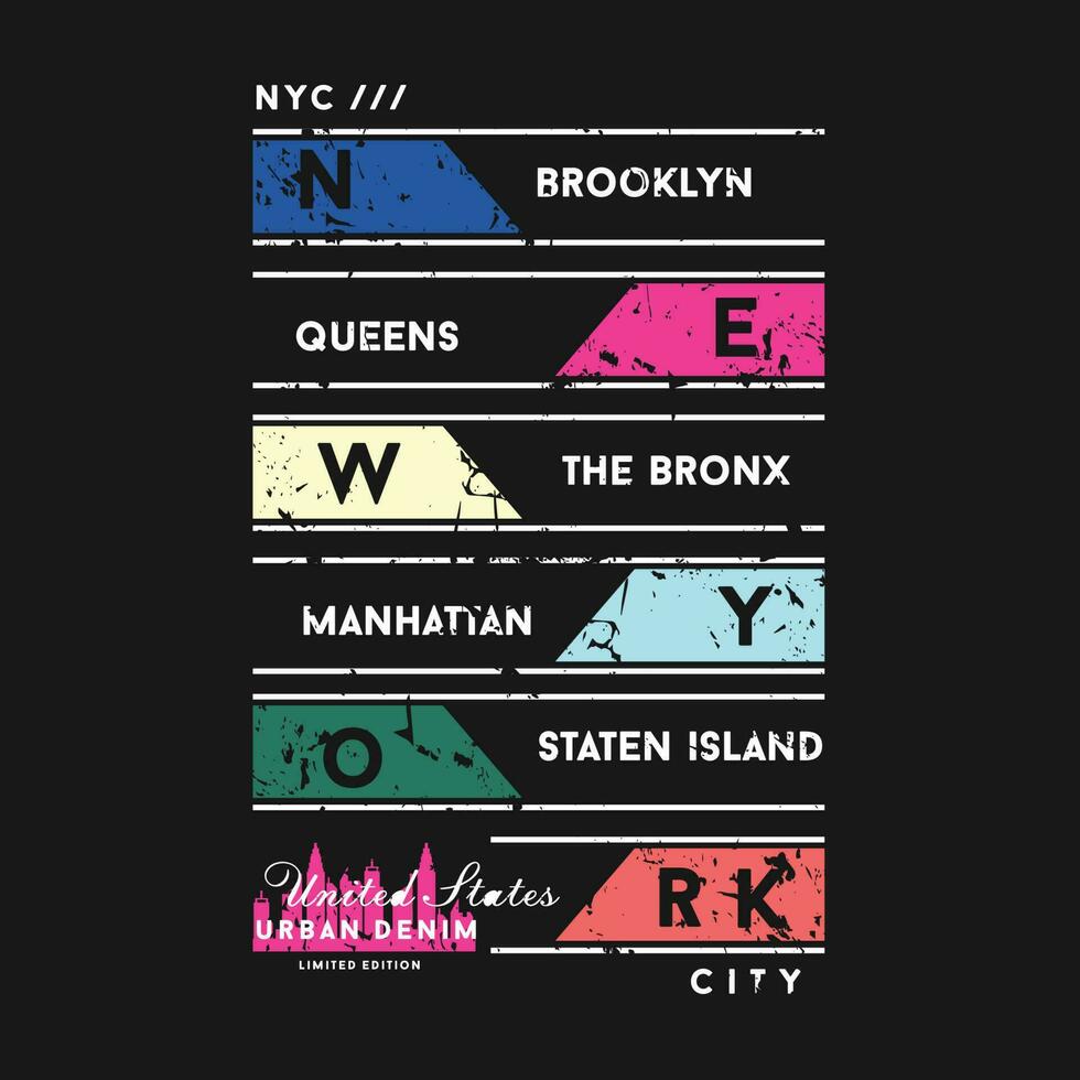 new york city abstract graphic, typography vector, t shirt design illustration, good for ready print, and other use vector