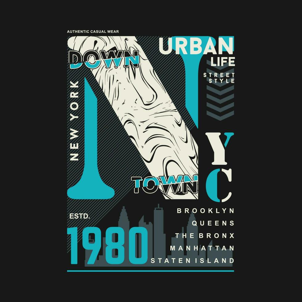 new york city abstract graphic, typography vector, t shirt design illustration, good for ready print, and other use vector