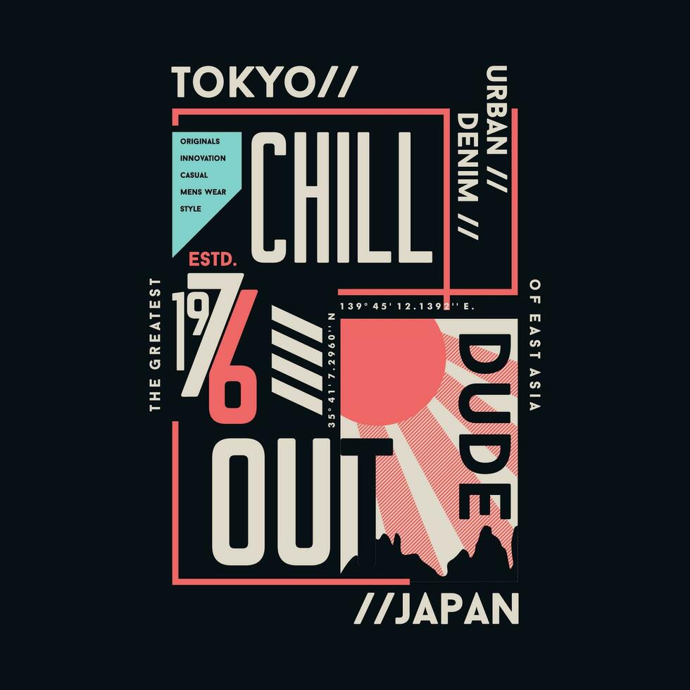 tokyo jaoan text frame graphic, typography t shirt, vector design illustration, good for casual style