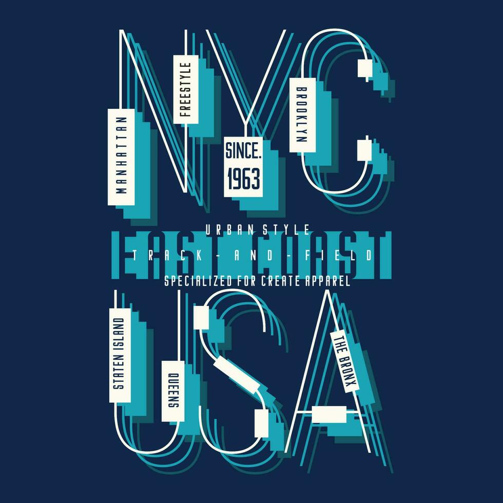 Nueva York, Estados Unidos gráfico tipografía, vector t camisa diseño, ilustración, bueno para casual activo