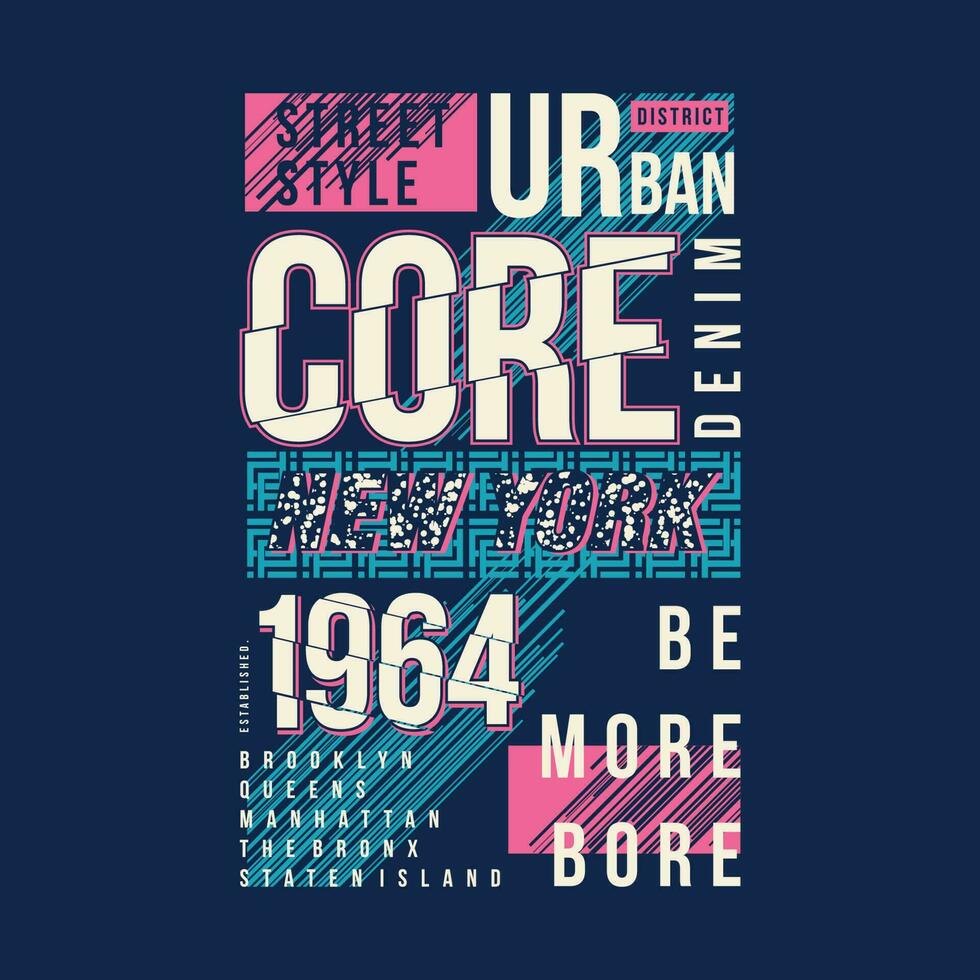 core denim lettering graphic t shirt design, typography vector, illustration, casual style vector