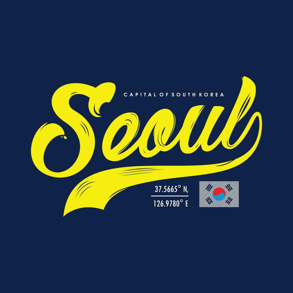 seoul korea abstract graphic, typography vector, t shirt design illustration, good for ready print, and other use vector