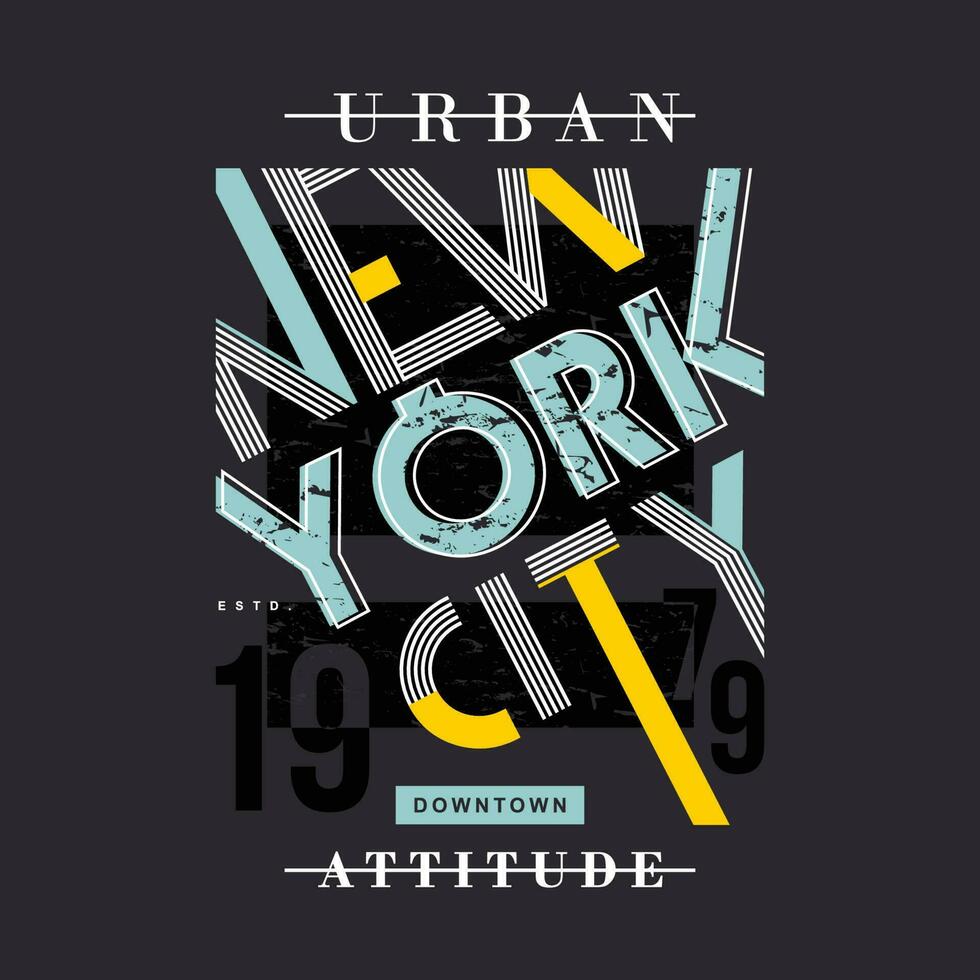 new york city lettering typography vector, abstract graphic, illustration, for print t shirt vector