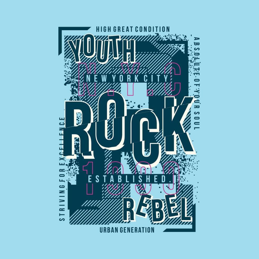 juventud rock rebelde gráfico, tipografía t camisa, vector diseño ilustración, bueno para casual estilo