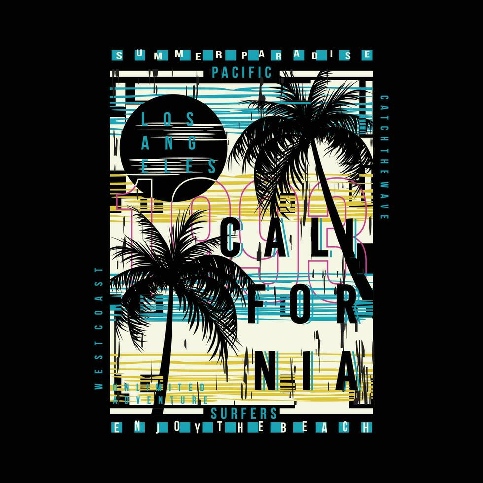 los angeles california graphic, typography vector, beach theme illustration, good for print t shirt and other use vector