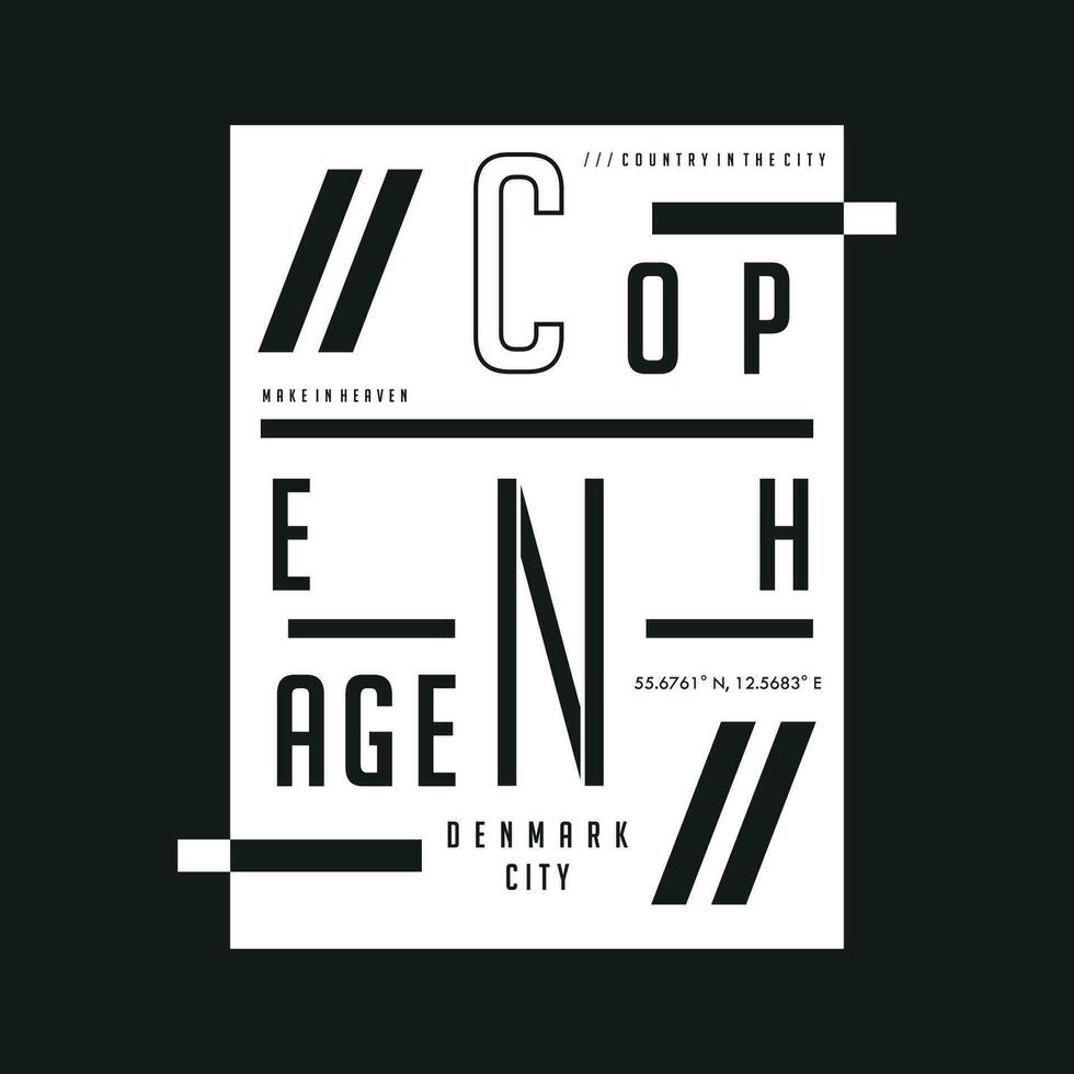 copenhagen flat graphic, typography vector, t shirt design illustration, good for ready print, and other use vector