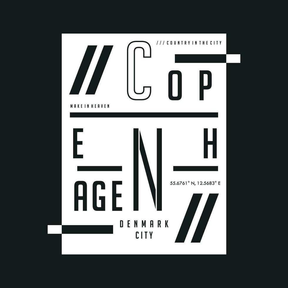 copenhagen flat graphic, typography vector, t shirt design illustration, good for ready print, and other use vector