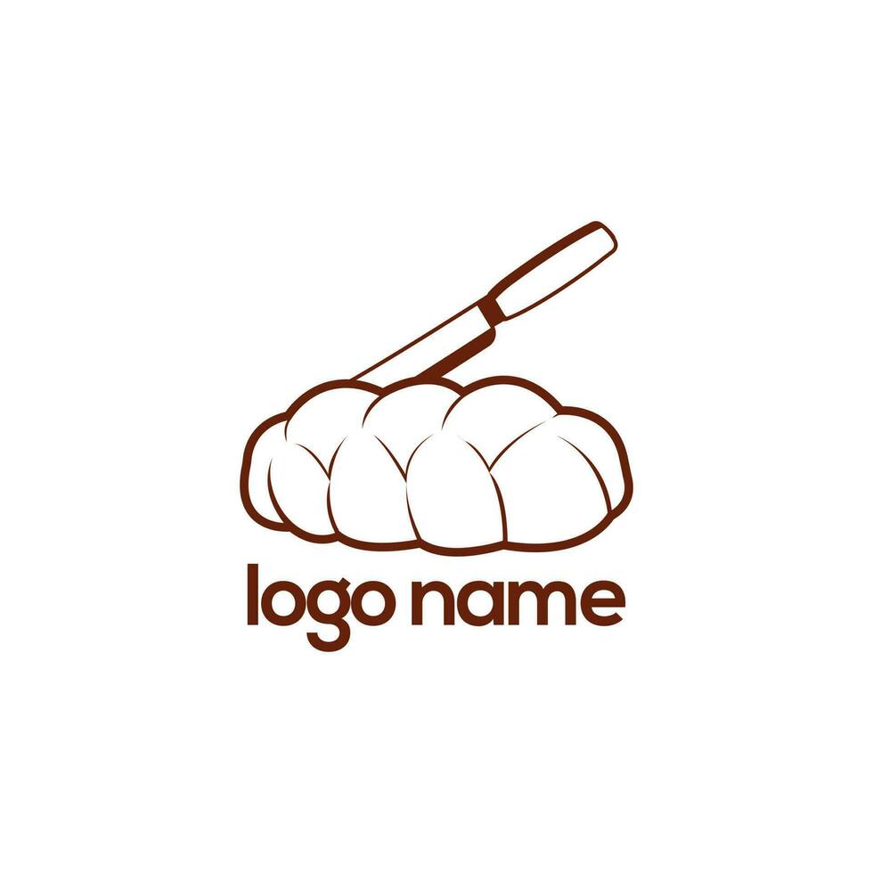 Bread Logo With A Knife On Top Of It. Hi-Quality Premium Bread Clip Art. Bread logo with Challah Illustration Vector Design, Bread Foods Illustrations Design And Cook Labels Vector Set.