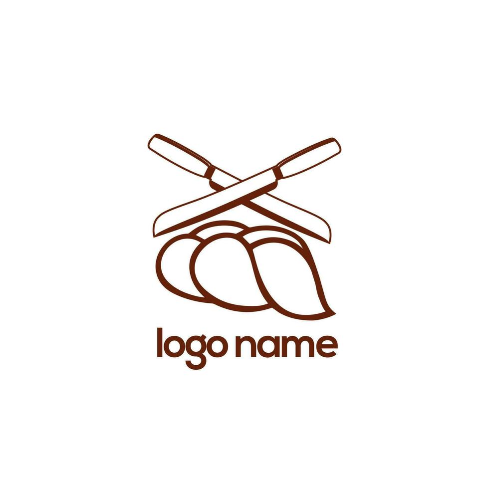 Bread Logo With A Knife On Top Of It. Hi-Quality Premium Bread Clip Art.  Bread logo with Challah Illustration Vector Design, Bread Foods Illustrations Design And Cook Labels Vector Set.