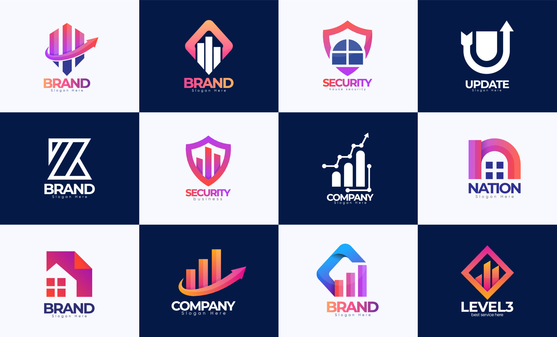 Best Premium Financial Business Company Logo Template Set. Professional