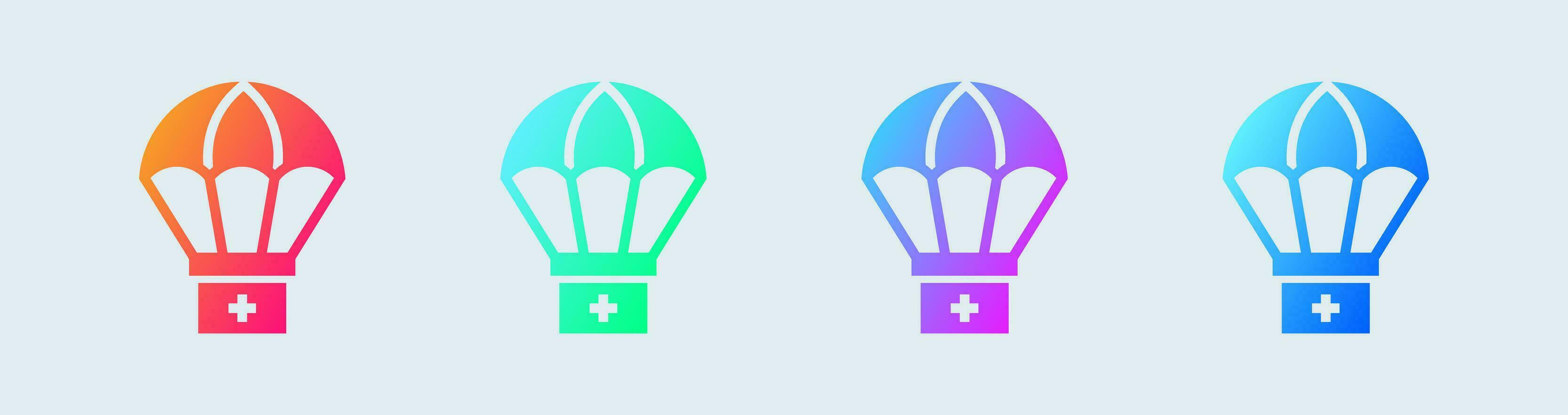 First aid kit solid icon in gradient colors. Emergency signs vector illustration.