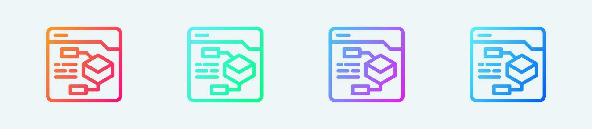 Algorithm line icon in gradient colors. Programming signs vector illustration.